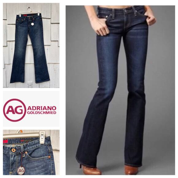 AG Adriano Goldschmied The Club Low Rise Wide Leg Bottom Jeans Size 25R NWT